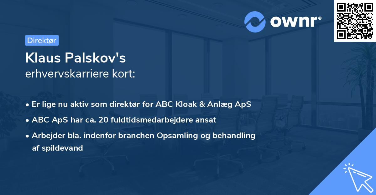 Klaus Palskov's erhvervskarriere kort