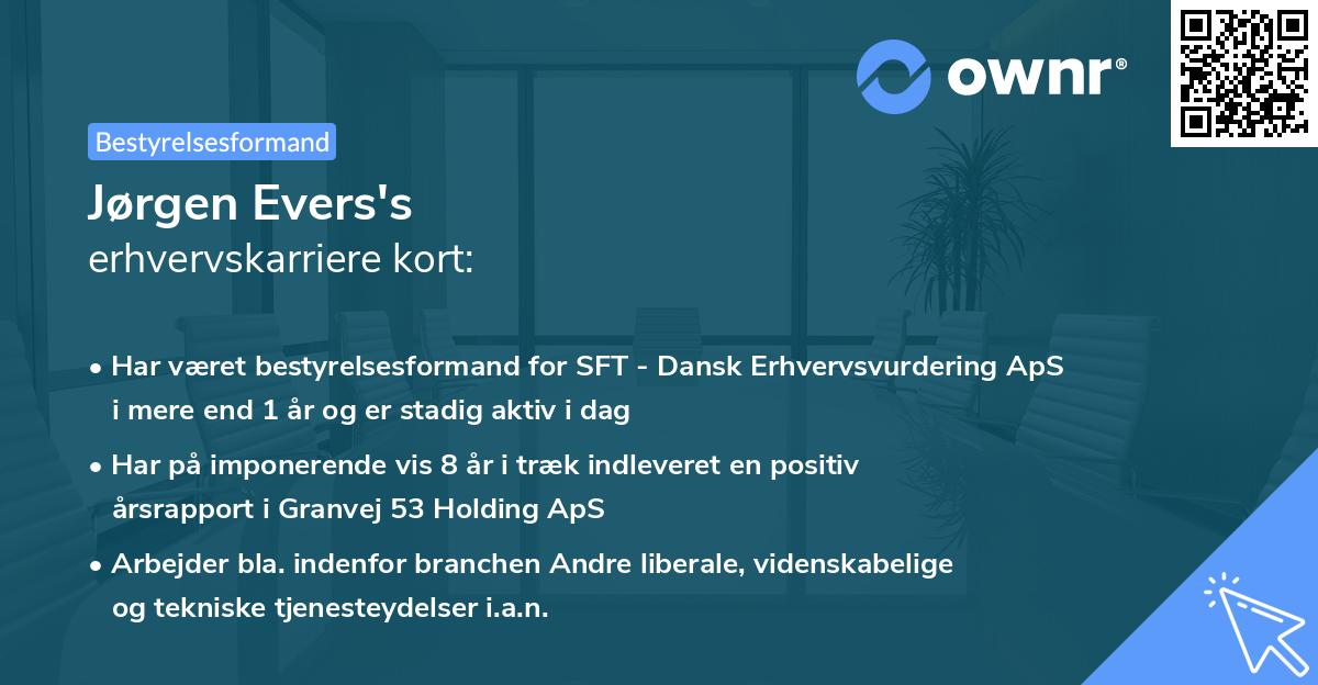 Jørgen Evers's erhvervskarriere kort