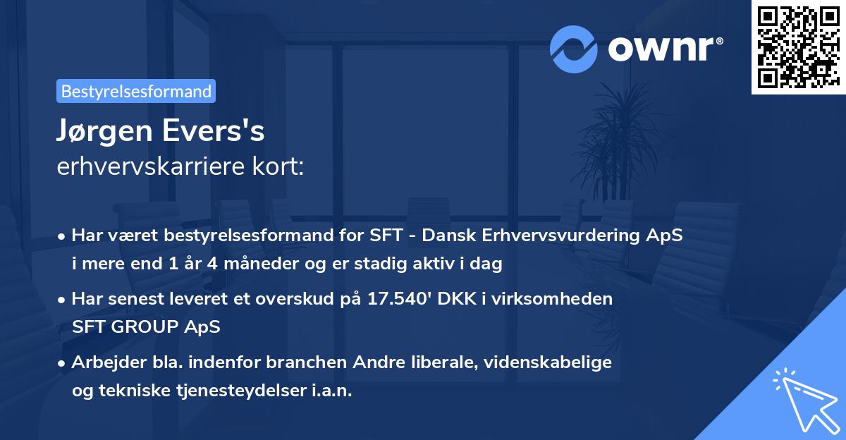 Jørgen Evers's erhvervskarriere kort