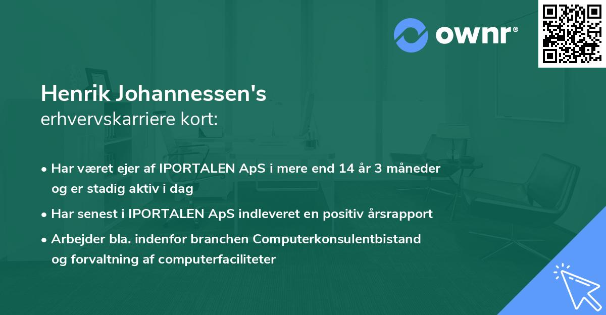 Henrik Johannessen's erhvervskarriere kort