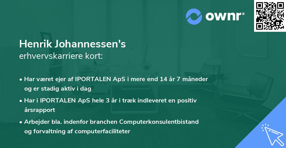 Henrik Johannessen's erhvervskarriere kort