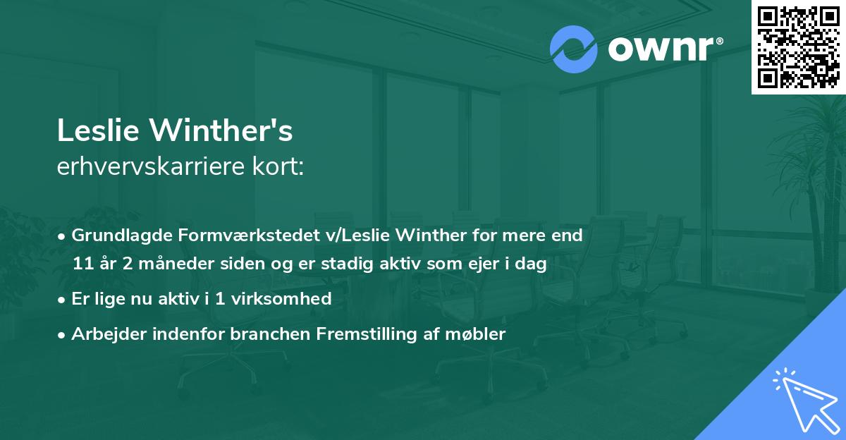 Leslie Winther's erhvervskarriere kort