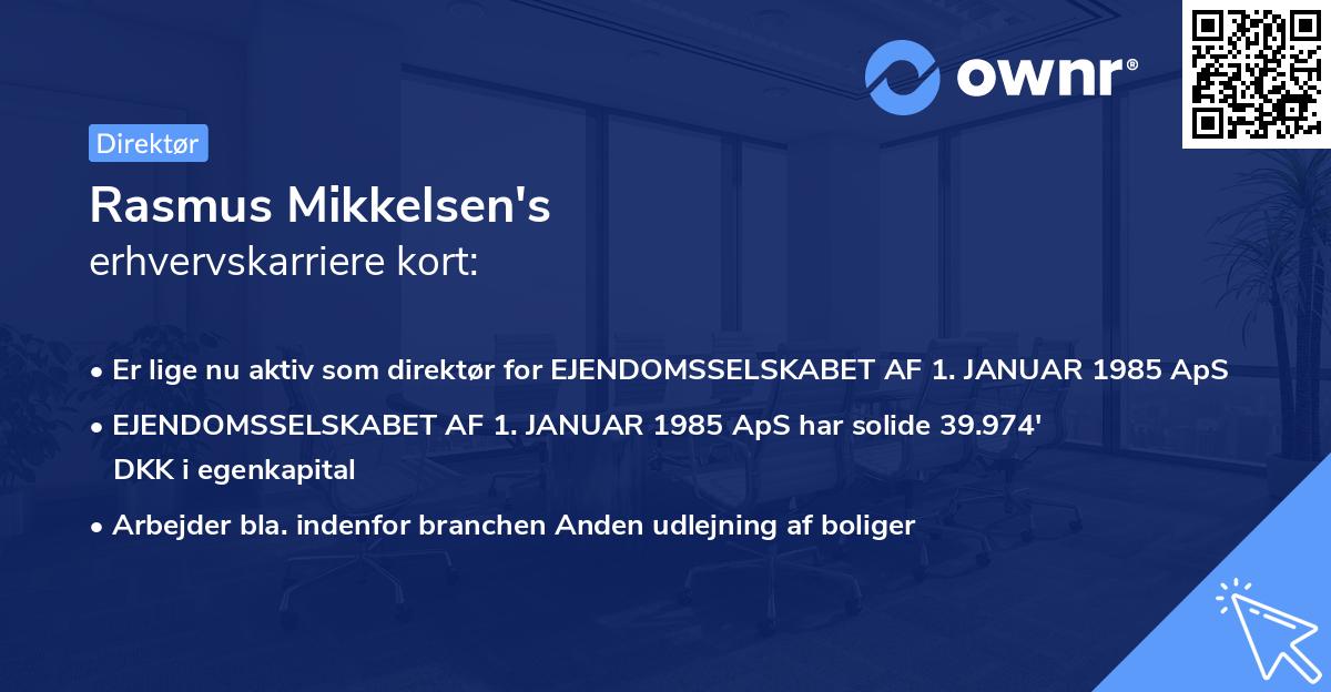 Rasmus Mikkelsen's erhvervskarriere kort