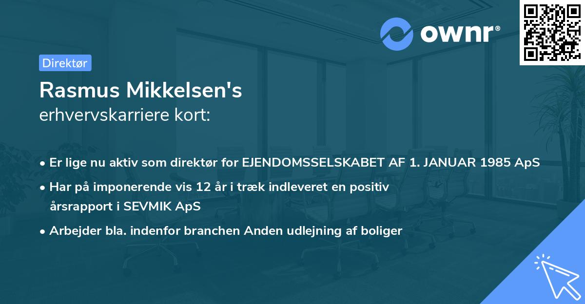 Rasmus Mikkelsen's erhvervskarriere kort