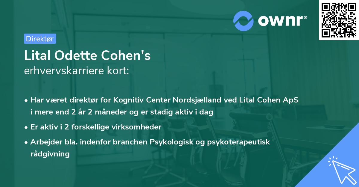 Lital Odette Cohen's erhvervskarriere kort