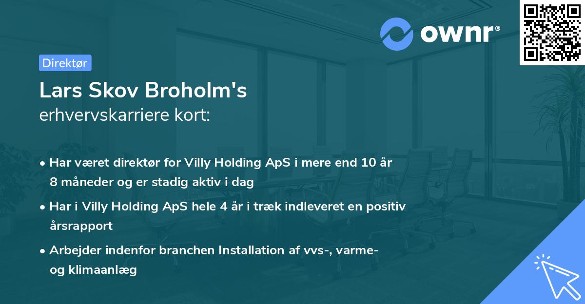Lars Skov Broholm's erhvervskarriere kort