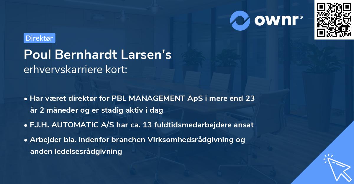 Poul Bernhardt Larsen's erhvervskarriere kort