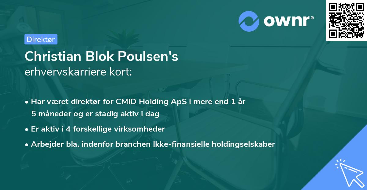Christian Blok Poulsen's erhvervskarriere kort