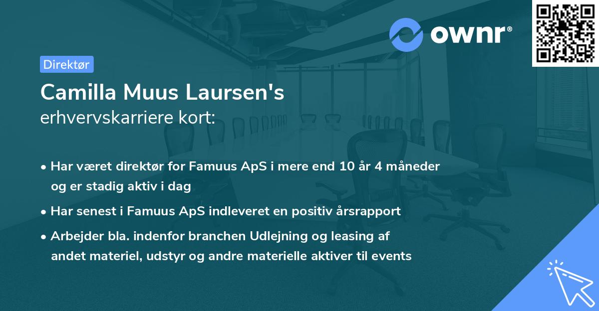 Camilla Muus Laursen's erhvervskarriere kort