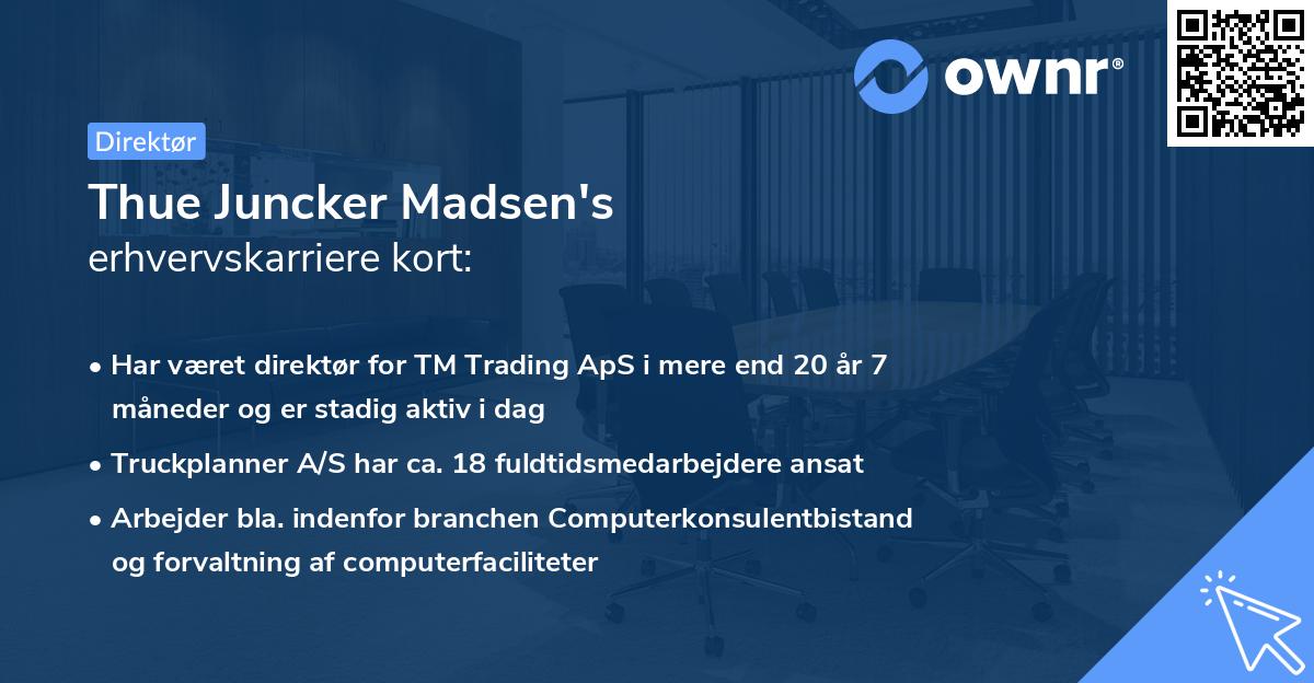 Thue Juncker Madsen's erhvervskarriere kort