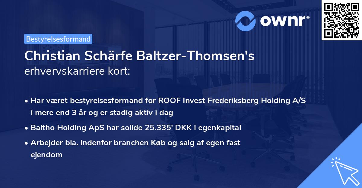 Christian Schärfe Baltzer-Thomsen's erhvervskarriere kort