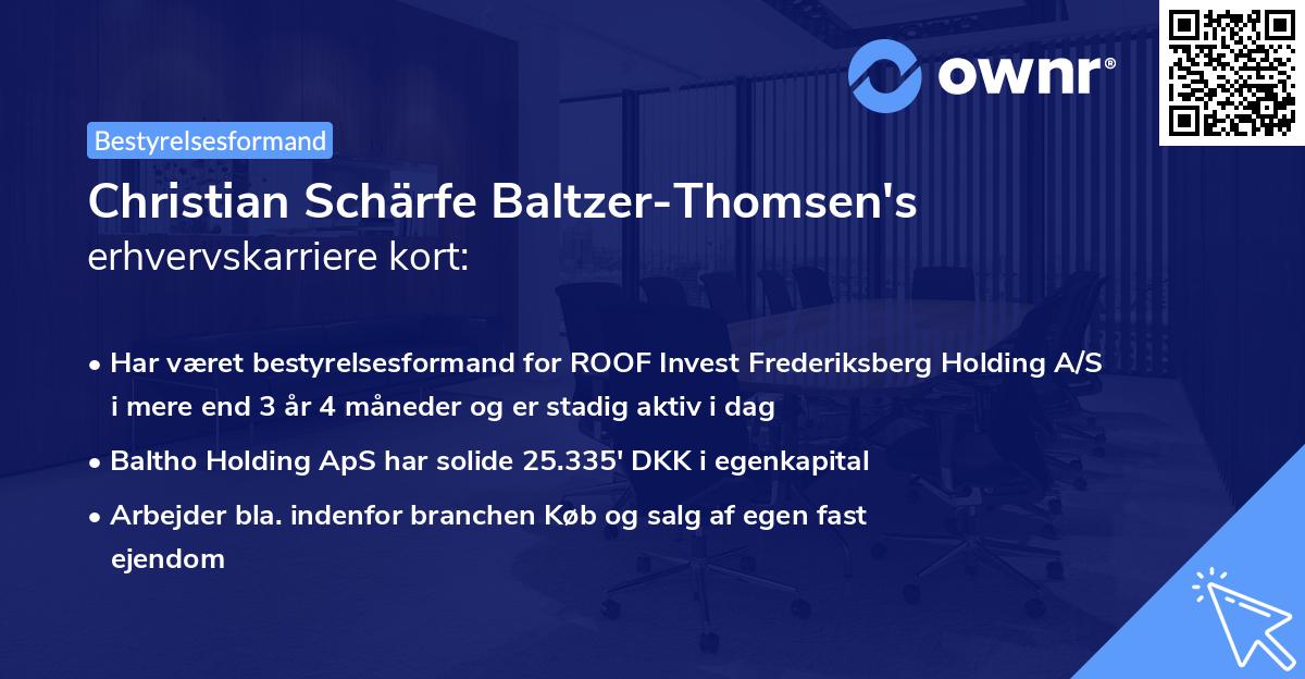 Christian Schärfe Baltzer-Thomsen's erhvervskarriere kort
