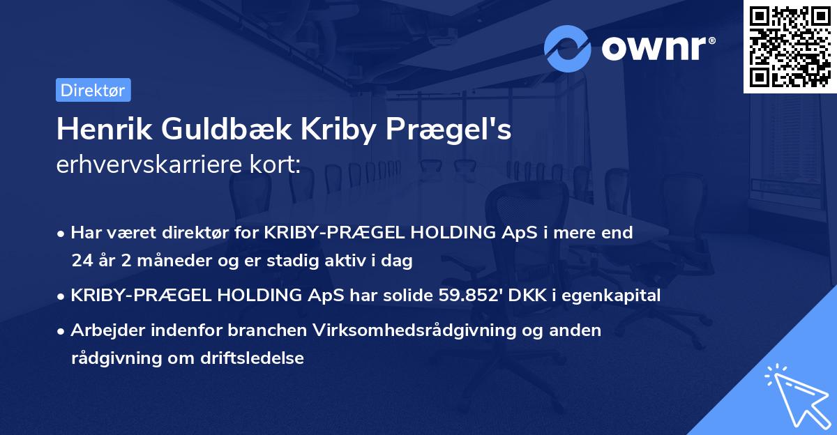 Henrik Guldbæk Kriby Prægel's erhvervskarriere kort