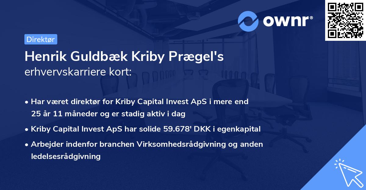Henrik Guldbæk Kriby Prægel's erhvervskarriere kort