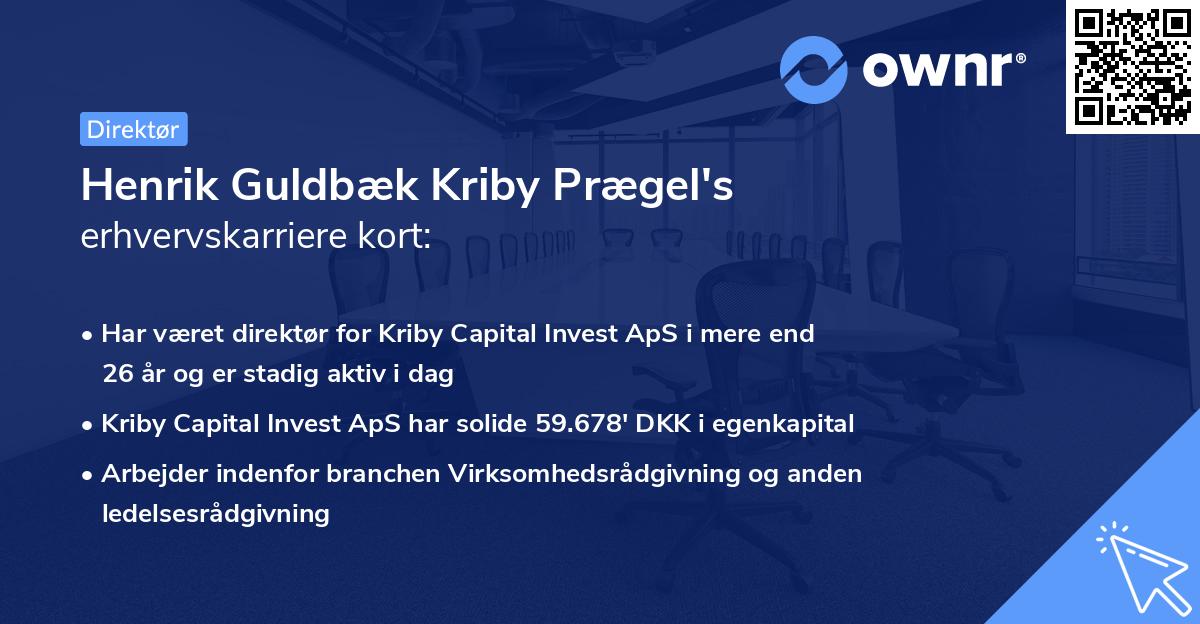 Henrik Guldbæk Kriby Prægel's erhvervskarriere kort