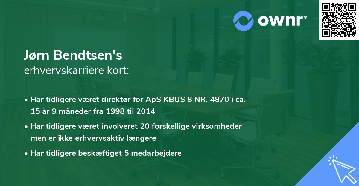 Jørn Bendtsen's erhvervskarriere kort