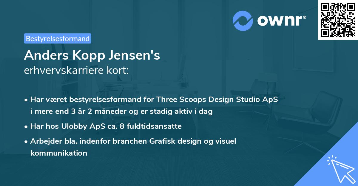 Anders Kopp Jensen's erhvervskarriere kort