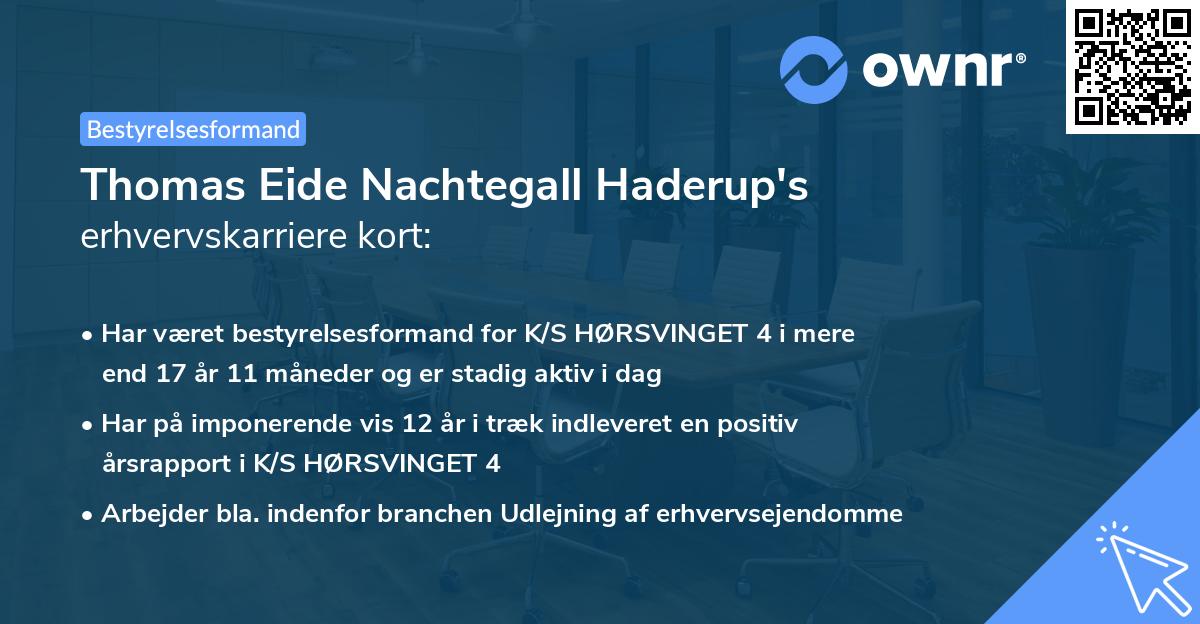 Thomas Eide Nachtegall Haderup's erhvervskarriere kort