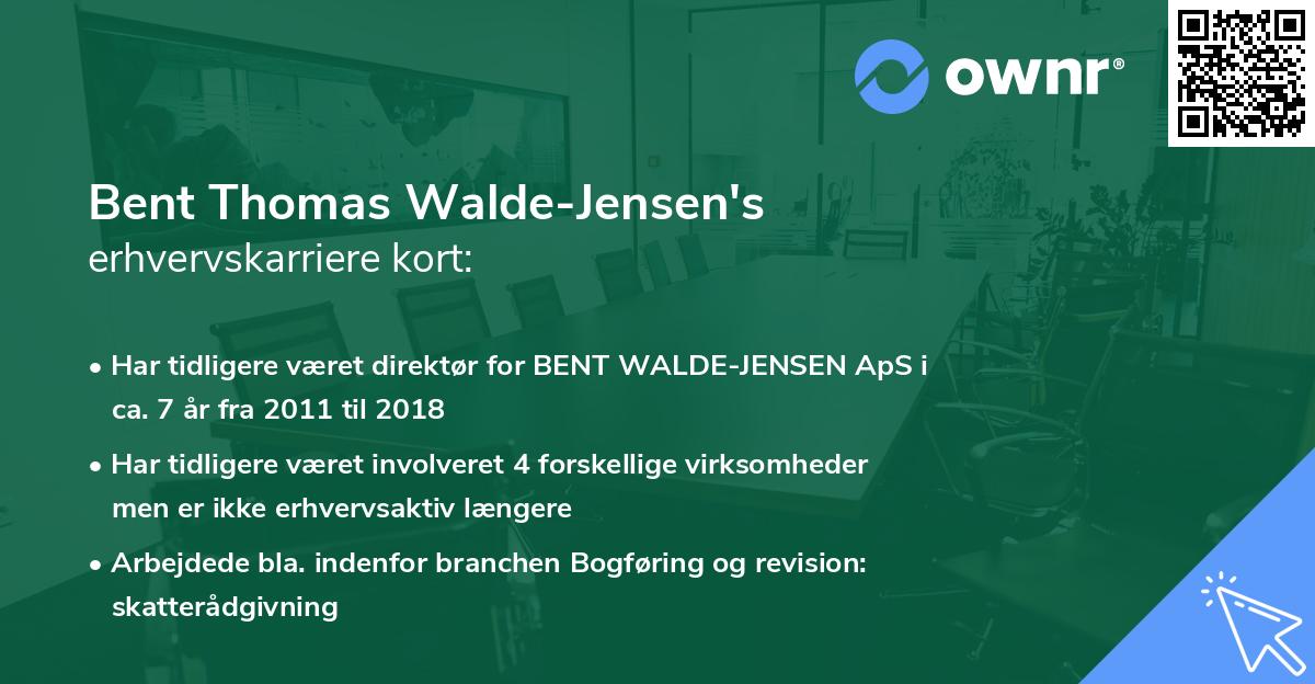 Bent Thomas Walde-Jensen's erhvervskarriere kort