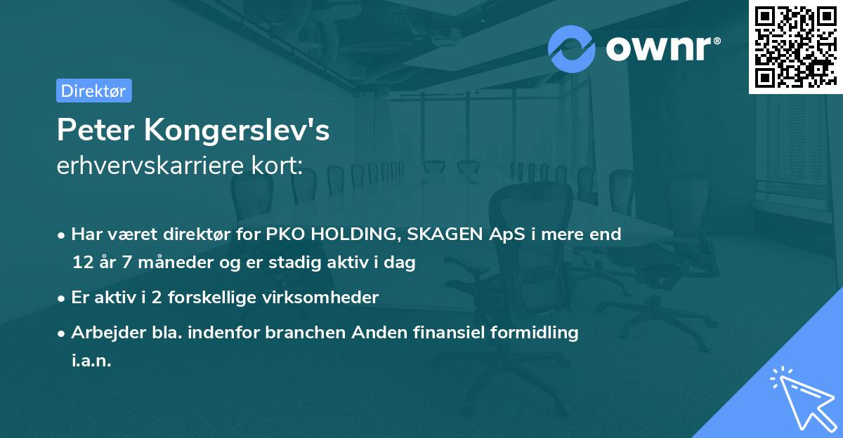 Peter Kongerslev's erhvervskarriere kort