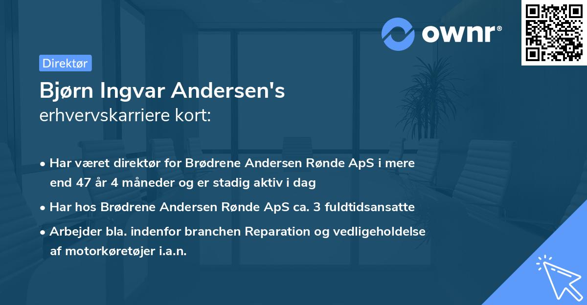 Bjørn Ingvar Andersen's erhvervskarriere kort