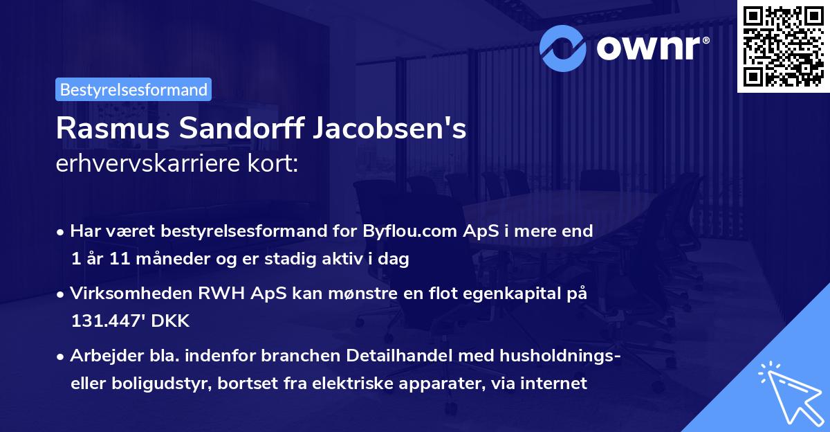 Rasmus Sandorff Jacobsen's erhvervskarriere kort