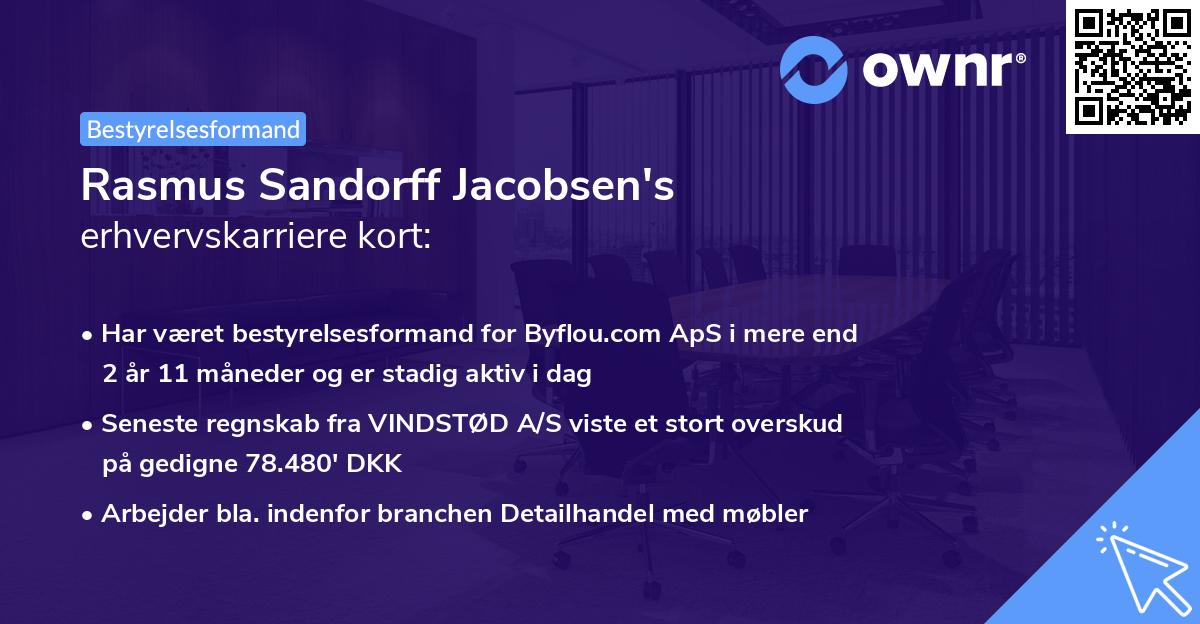 Rasmus Sandorff Jacobsen's erhvervskarriere kort