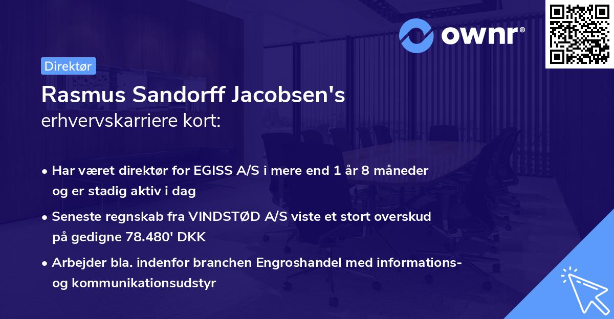 Rasmus Sandorff Jacobsen's erhvervskarriere kort