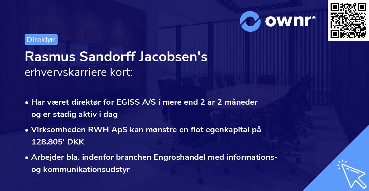 Rasmus Sandorff Jacobsen's erhvervskarriere kort