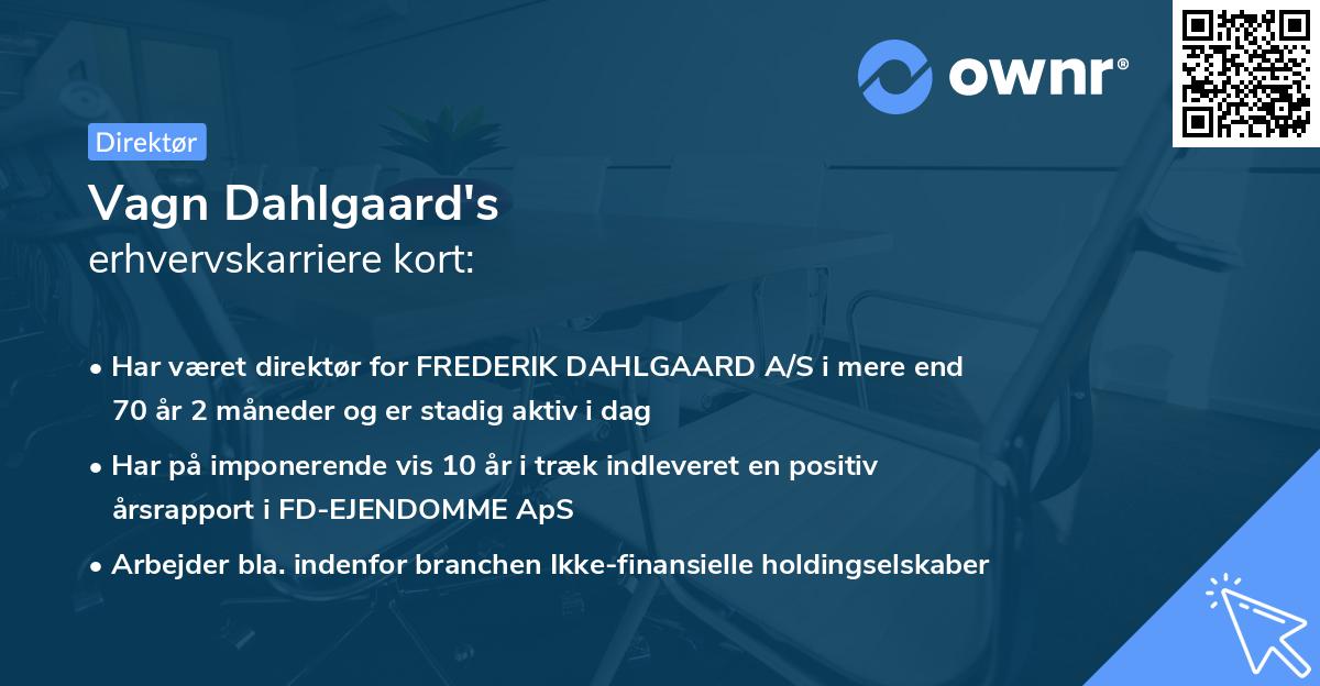 Vagn Dahlgaard's erhvervskarriere kort