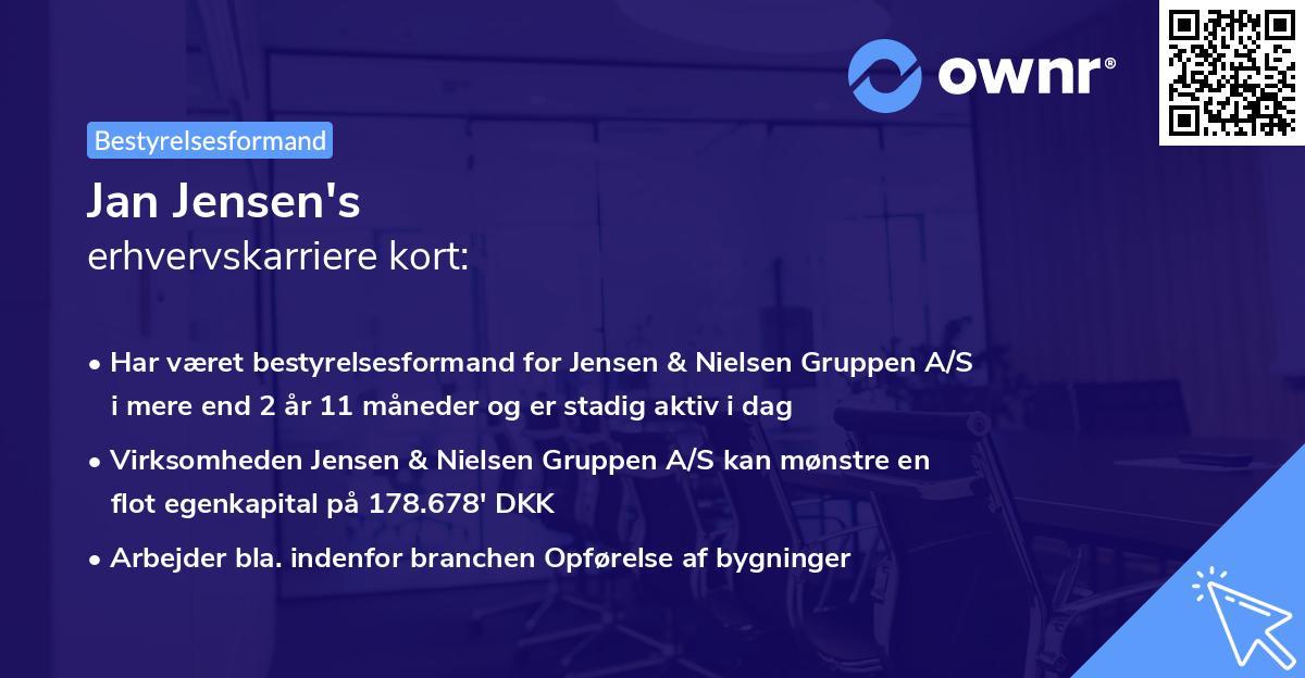 Jan Jensen's erhvervskarriere kort