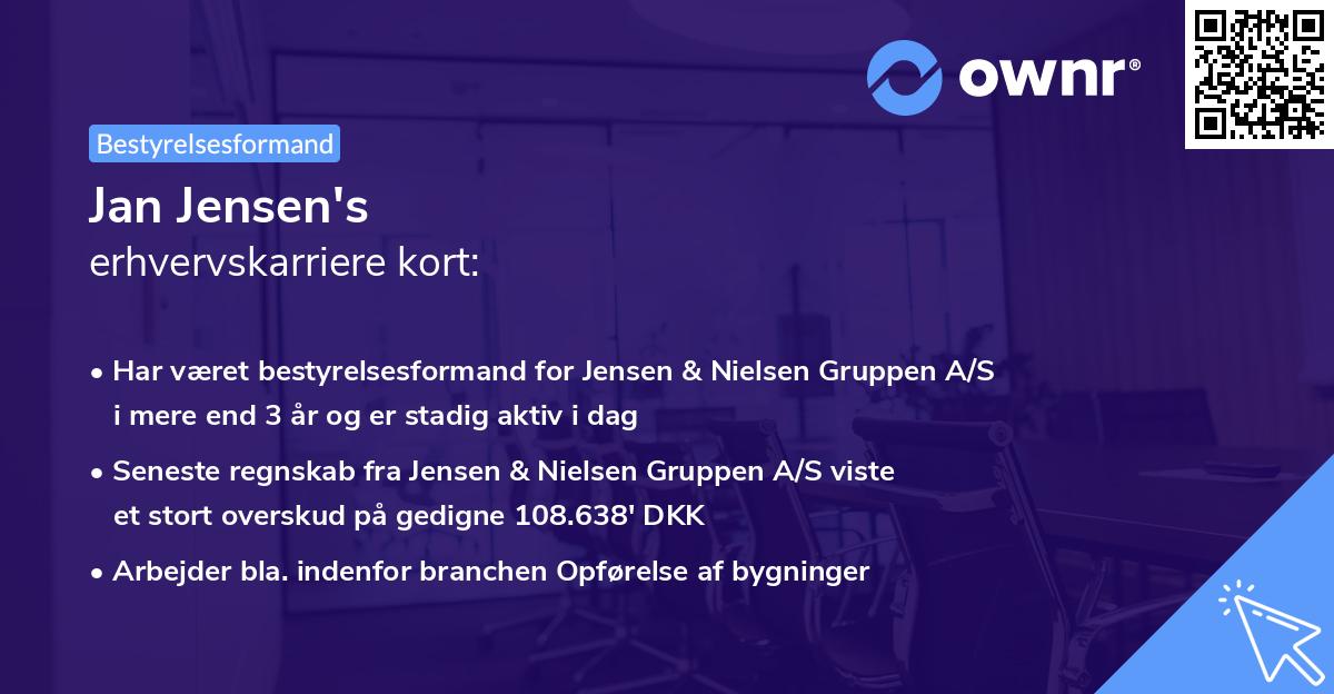 Jan Jensen's erhvervskarriere kort