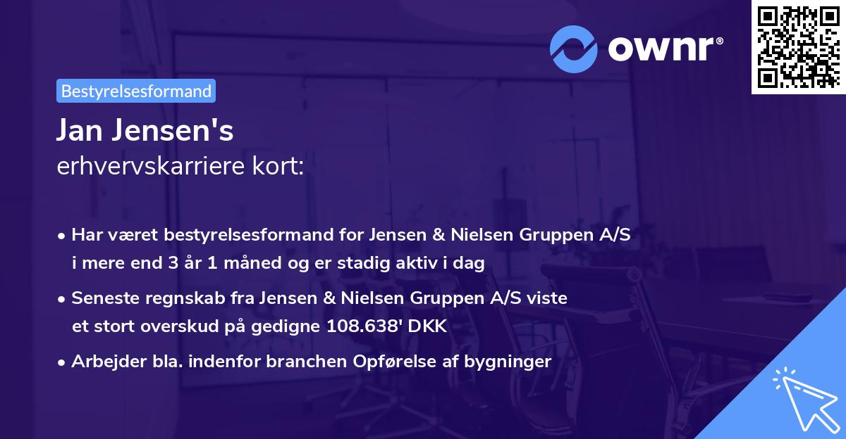 Jan Jensen's erhvervskarriere kort