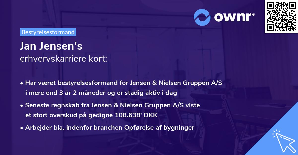 Jan Jensen's erhvervskarriere kort