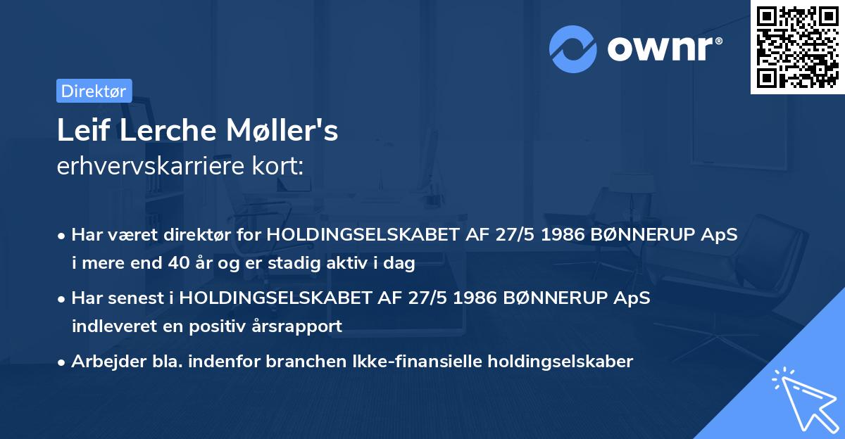 Leif Lerche Møller's erhvervskarriere kort