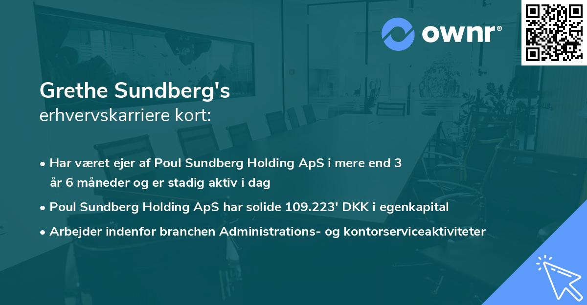 Grethe Sundberg's erhvervskarriere kort