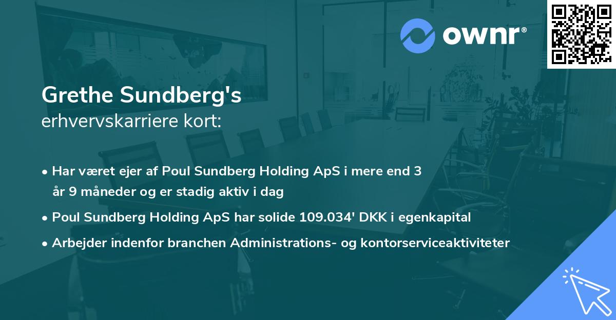 Grethe Sundberg's erhvervskarriere kort