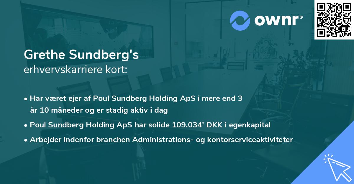 Grethe Sundberg's erhvervskarriere kort