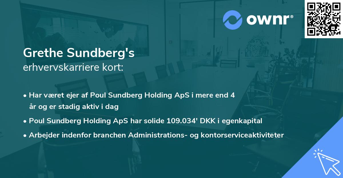 Grethe Sundberg's erhvervskarriere kort