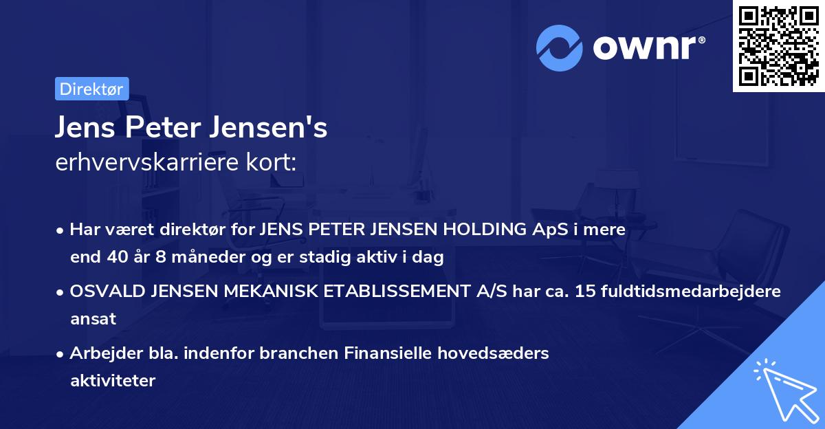 Jens Peter Jensen's erhvervskarriere kort