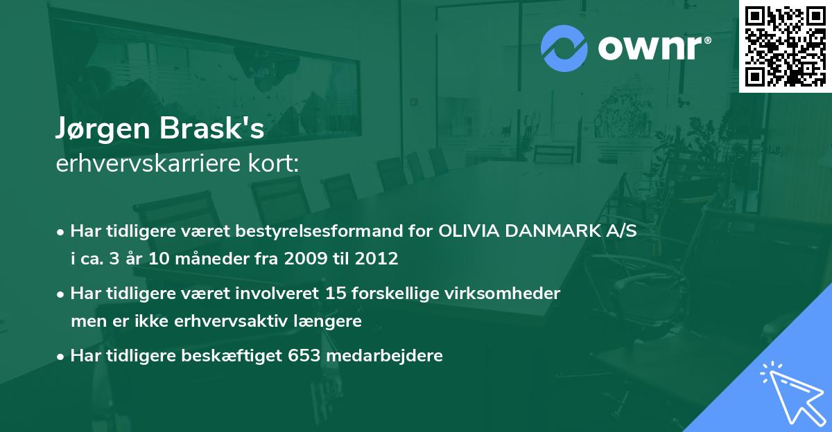 Jørgen Brask's erhvervskarriere kort