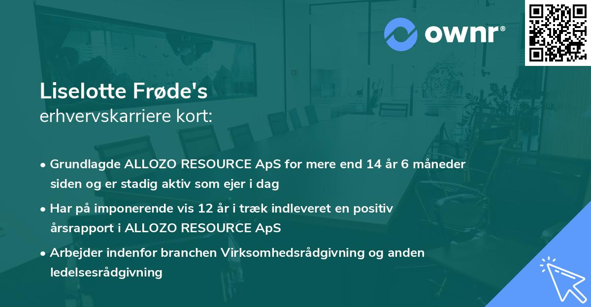 Liselotte Frøde's erhvervskarriere kort