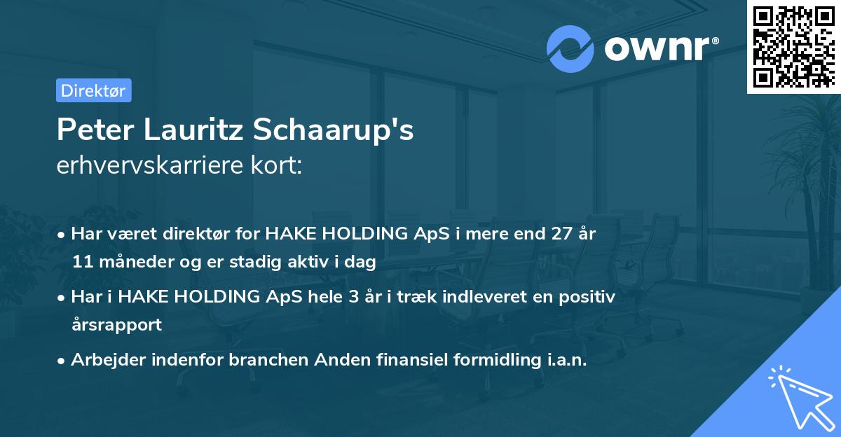 Peter Lauritz Schaarup's erhvervskarriere kort