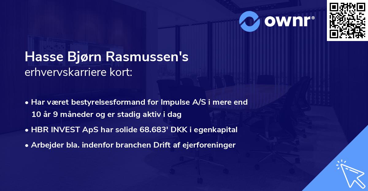 Hasse Bjørn Rasmussen's erhvervskarriere kort
