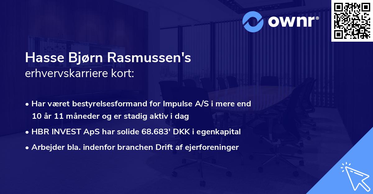 Hasse Bjørn Rasmussen's erhvervskarriere kort