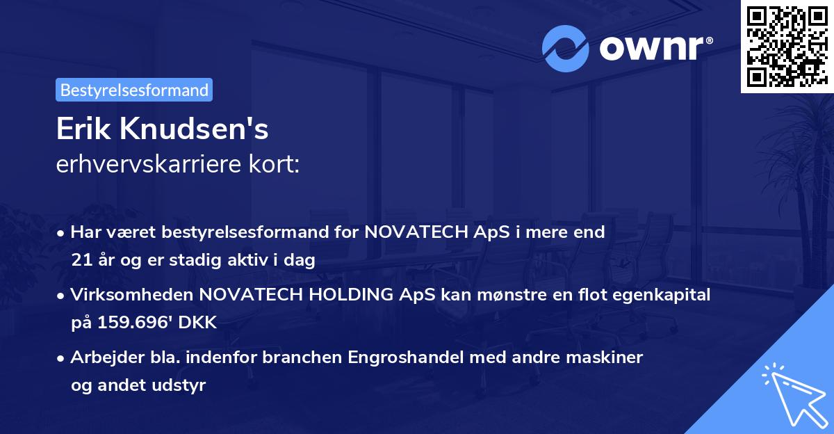 Erik Knudsen's erhvervskarriere kort