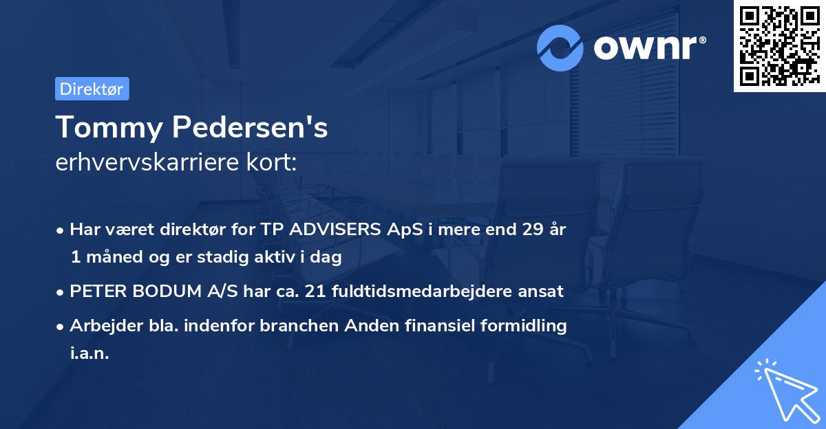 Tommy Pedersen's erhvervskarriere kort