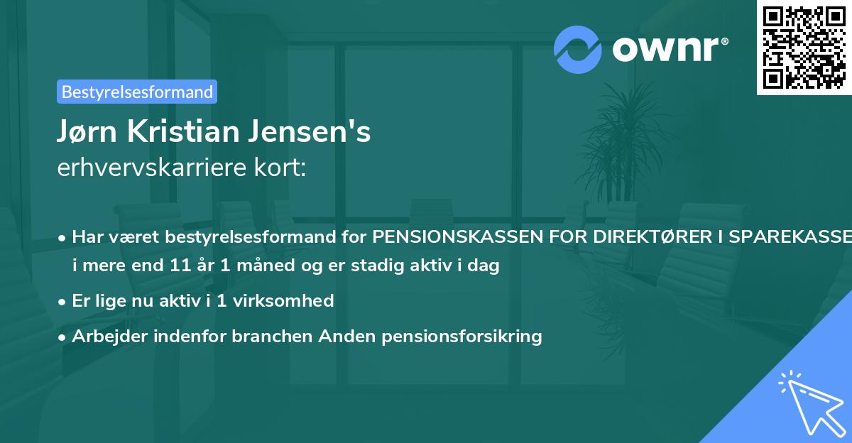 Jørn Kristian Jensen's erhvervskarriere kort