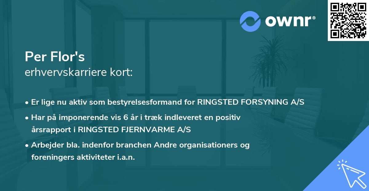Per Flor's erhvervskarriere kort
