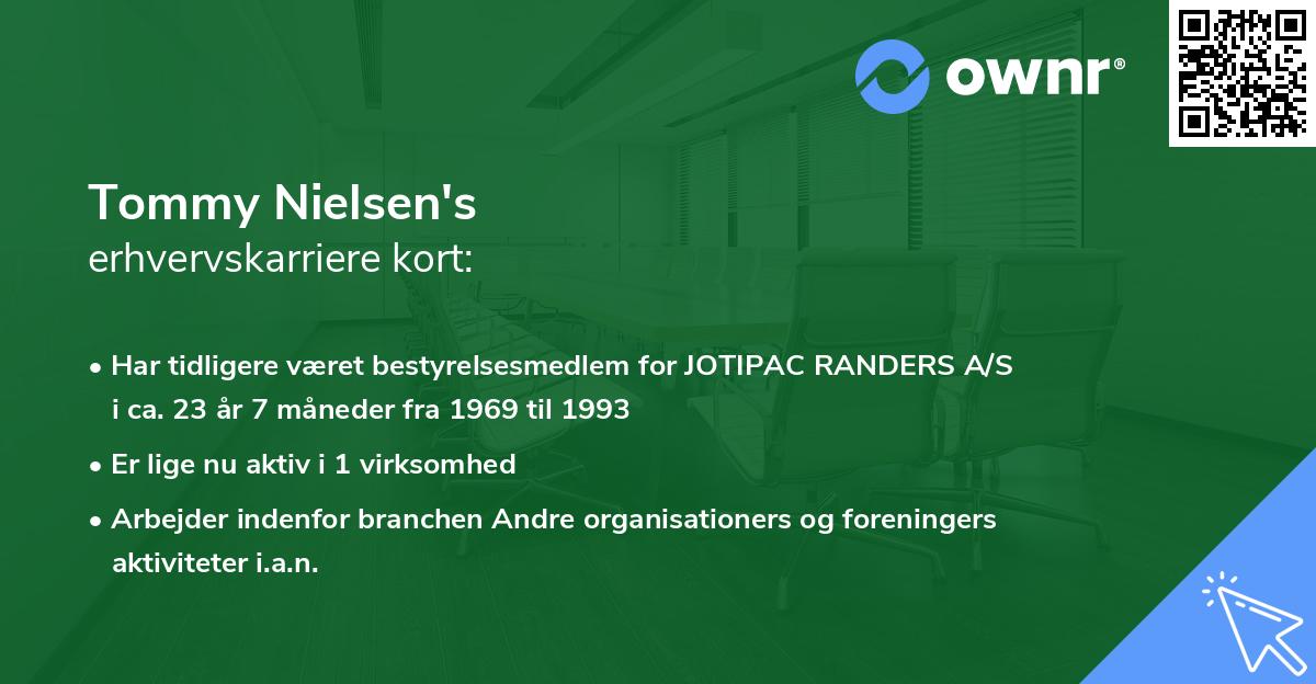 Tommy Nielsen's erhvervskarriere kort